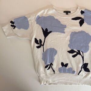 Ann Taylor Factory Lilac Flower Sweater